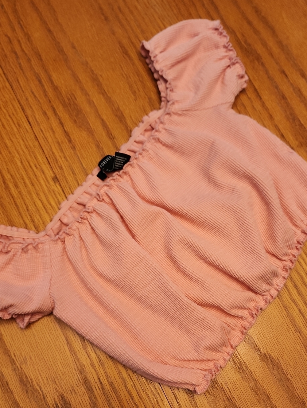 Forever 21 Smocked Off-Shoulder Crop Top - Picture 14 of 16